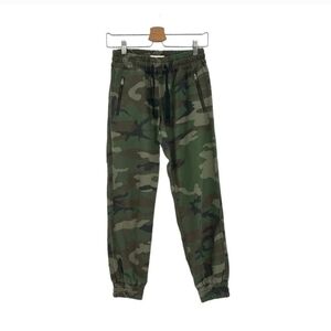 Aritzia Tna Alix Pants Joggers High-Waisted Army Camo Print Green‎ Size S